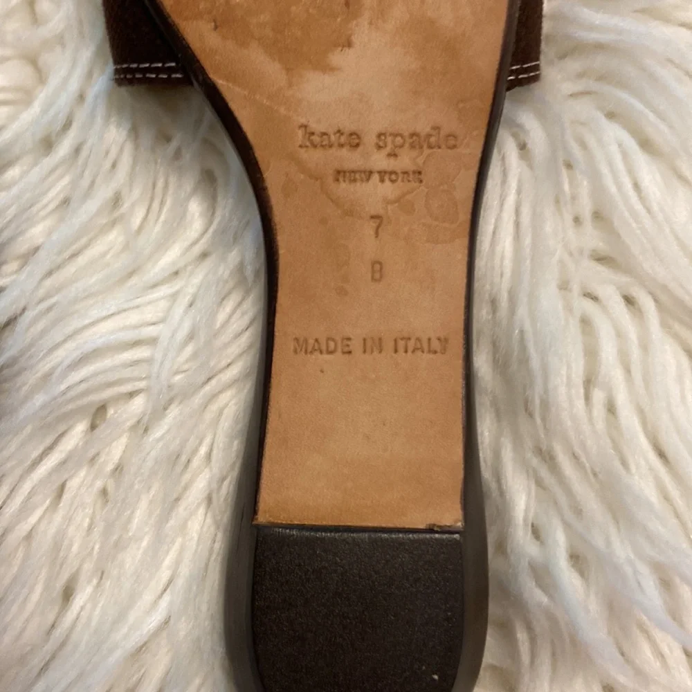 Kate Spade Sandals size 7B made in Italy brown and white color excellent condi - Picture 9 of 16